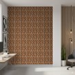 Brick wallpaper model Rust geometric design Rustic Orange