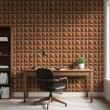 Brick wallpaper model Rust geometric design Industrial Orange