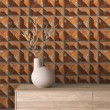 Brick wallpaper model Rust geometric design Industrial Orange