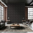 Brick wallpaper design Black Urban Worn