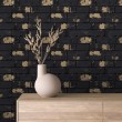 Papier peint briques design Noir Urbain Usé