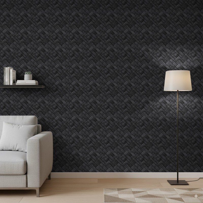 Brick wallpaper geometric design Black Modern Pattern