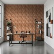 Brick wallpaper Rustic design Burnt Orange Tones