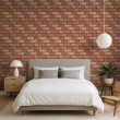 Brick wallpaper Rustic design Aged Brown Tones