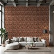 Brick wallpaper Rustic design Deep Red Tones