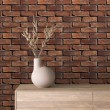 Brick wallpaper Rustic design Aged Dark Red Tones