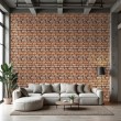 Brick wallpaper Rustic design Aged Orange and Grey Tones