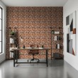 Brick wallpaper Rustic design Aged Orange and Grey Tones