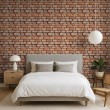 Brick wallpaper Rustic design Aged Orange and Grey Tones