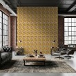Brick wallpaper Urban design Yellow and Beige Tones with Graffiti