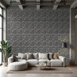 Papier peint briques design Industriel Tons Gris Foncé