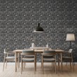 Papier peint briques design Industriel Tons Gris Foncé