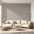 Brick wallpaper Rustic design Grey and Ochre Tones