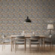 Brick wallpaper Rustic design Grey and Ochre Tones