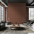 Brick wallpaper Rustic design Aged Dark Red Tones