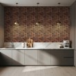 Brick wallpaper Rustic design Aged Dark Red Tones