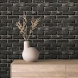 Papel Pintado Bricks Diseño Urbano Tonos Negro Envejecido