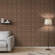 Brick wallpaper Rustic design Dark Brown Tones