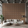 Brick wallpaper Rustic design Dark Brown Tones
