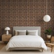 Brick wallpaper Rustic design Dark Brown Tones