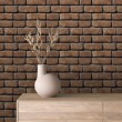 Brick wallpaper Rustic design Dark Brown Tones