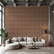 Papier peint briques design Rustique Tons Marron Naturels