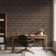 Brick wallpaper Industrial design Dark Brown and Gray Tones