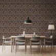 Papier peint briques design Industriel Tons Marron et Gris Foncés