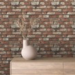 Brick wallpaper Industrial design Aged Red and Light Gray Tones