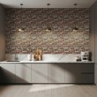 Brick wallpaper Industrial design Aged Red and Light Gray Tones