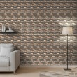 Brick wallpaper Industrial design Aged Black and Orange Tones