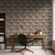 Brick wallpaper Industrial design Aged Black and Orange Tones