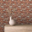 Brick wallpaper Rustic design Aged Natural Red and Gray Tones