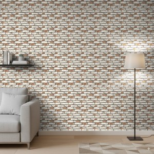 Papier peint briques design...