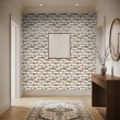Brick wallpaper Rustic design Aged White and Brown Tones