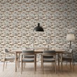 Brick wallpaper Rustic design Aged White and Brown Tones