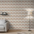 Brick wallpaper Rustic design Worn White and Natural Brown Tones