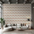 Brick wallpaper Rustic design Worn White and Natural Brown Tones
