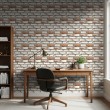 Brick wallpaper Rustic design Worn White and Natural Brown Tones