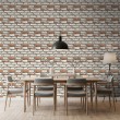 Brick wallpaper Rustic design Worn White and Natural Brown Tones
