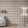 Brick wallpaper Rustic design Antique White and Earth Brown Tones
