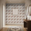 Brick wallpaper Rustic design Antique White and Earth Brown Tones