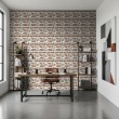 Brick wallpaper Industrial design Aged White and Brown Tones