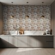 Brick wallpaper Industrial design Aged White and Brown Tones