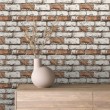 Brick wallpaper Industrial design Aged White and Brown Tones