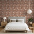 Papel Pintado Bricks Diseño Industrial Tonos Rojo y Gris Envejecido
