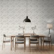 Brick wallpaper Industrial design Aged Cement White Tones