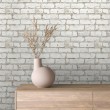 Brick wallpaper Industrial design Aged Cement White Tones