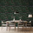 Papel Pintado Bricks Diseño Natural Tonos Verde Musgo y Marrón Envejecido