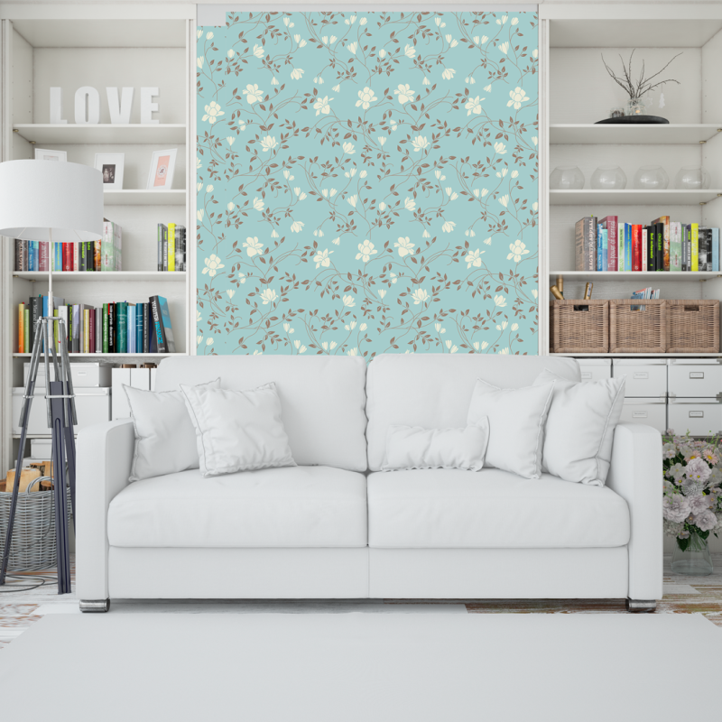 Carta da parati blu vittoriana